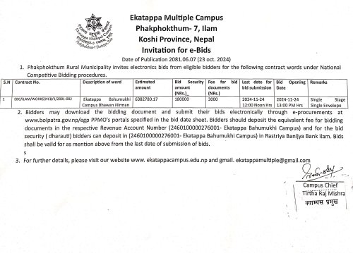 Invitation for e-Bids